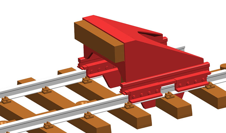 Bemo 9190002 - Prellbock 0m rot, Messingguß mit Ec